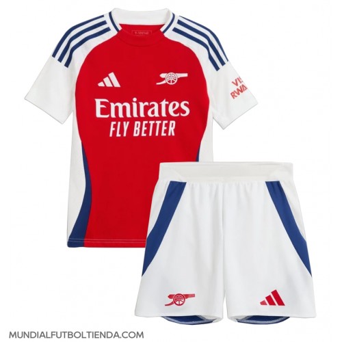 Camiseta Arsenal Primera Equipación Replica 2024-25 para niños mangas cortas (+ Pantalones cortos)